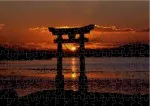 Puzzle Sonnenuntergang japanisches Tor