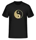 T-Shirt Ying Yang - Tai Chi mit grossem Brustdruck | Yin Yang Symbol gold